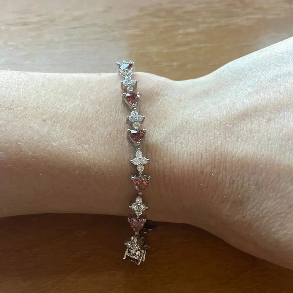 Cubic zirconia‎ Silver Tennis Bracelet